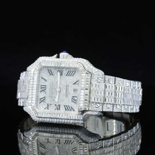 Iconic Roman Number Hip Hop Iced Out Moissanite Watch