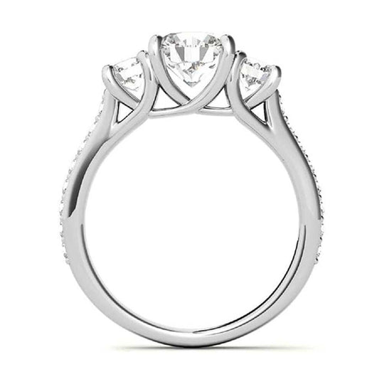 Beautiful Three Stone Moissanite Engagement Ring For Women