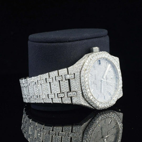 Classic Fully Iced Out Moissanite Watch Automatic For Men