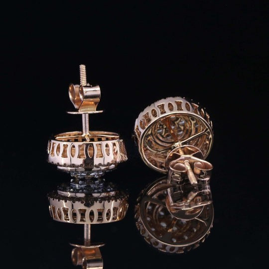 Amazing Hip Hop Style Round Shape Moissanite Diamond Earring