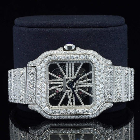 Moissanite Diamond Watch In Unique Style Fully Iced Out Watch