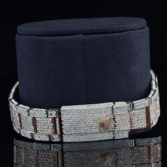 Fabulous White Dial Moissanite Diamond Watch for men