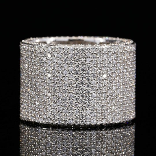 Fabulous Round Moissanite Diamond Ice Out Hip Hop Band Ring