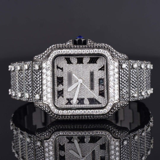 Optimus Moissanite Black Diamond Iced Out Automatic Watch