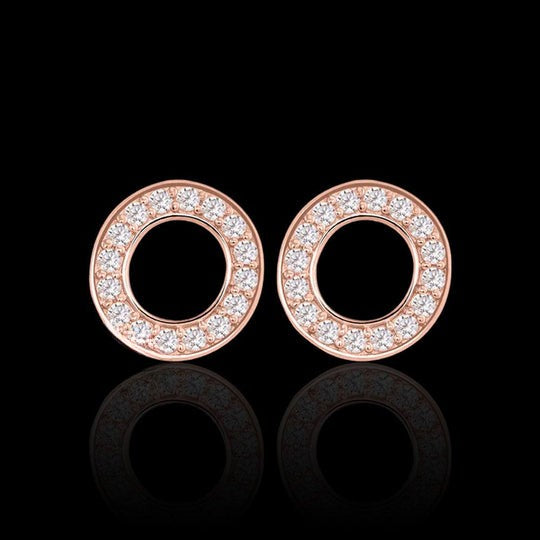 Circle Moissanite Diamond Earrings For Push Back Finding