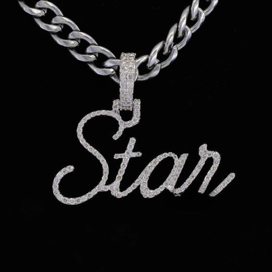 Custom Star Name Moissanite Diamond Iced Out Hip Hop Pendant