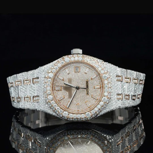 Magnificent Moissanite Diamond Iced Out Bust Down Watch For Men