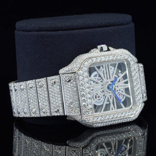 Moissanite Diamond Watch In Unique Style Fully Iced Out Watch