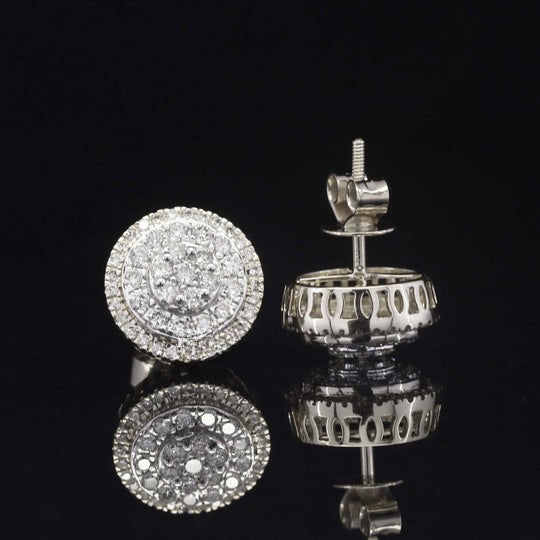 Amazing Hip Hop Style Round Shape Moissanite Diamond Earring