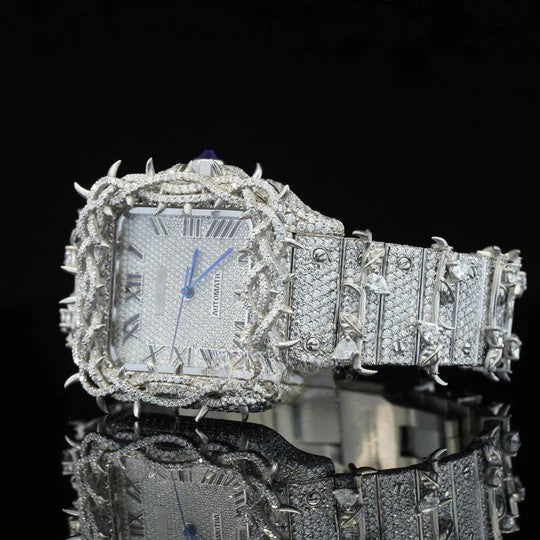 Beautiful Automatic Tree Branch Moissanite Watch For Men