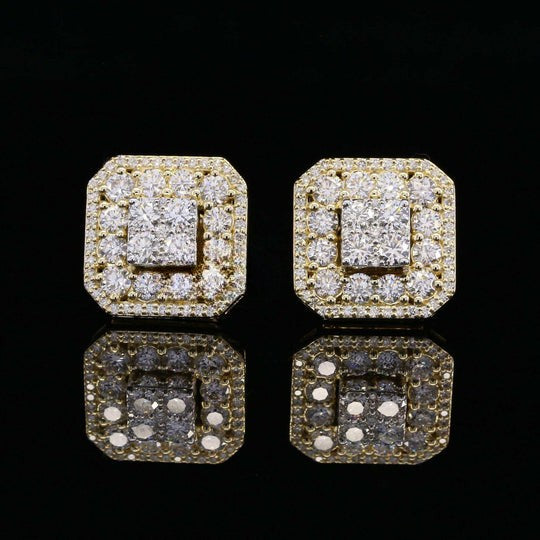 Fashionable Round Cut Screw Back Moissanite Diamond Unisex Earring