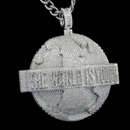 Custom Moissanite Diamond Hip Hop The World Is Yours Pendant