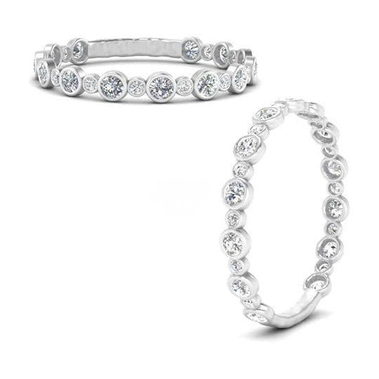 Round Shape Stackable Ring Moissanite Diamond
