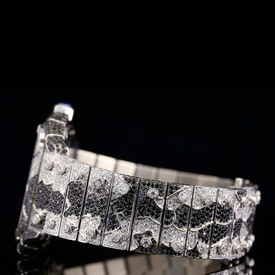 Luxury Aesthetic Snake Skin Pattern Iced Out Moissanite Watch
