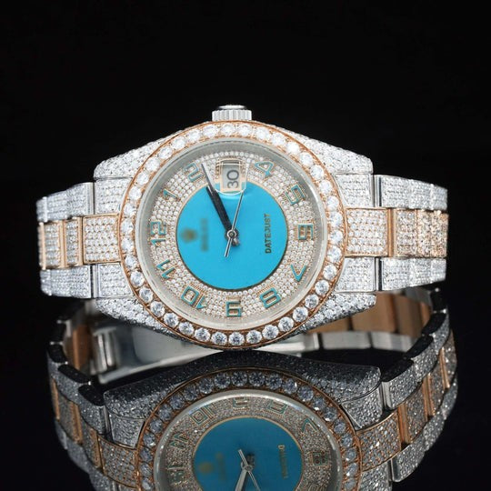 Pretty Iced Out Automatic Superior Moissanite Diamond Watch