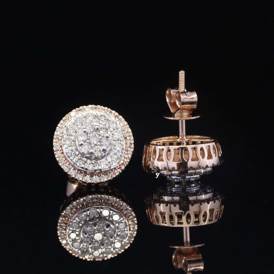 Amazing Hip Hop Style Round Shape Moissanite Diamond Earring