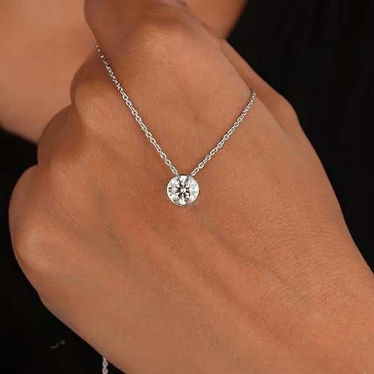 1.2ct Moissanite Pendant Necklace 925 Sterling Silver