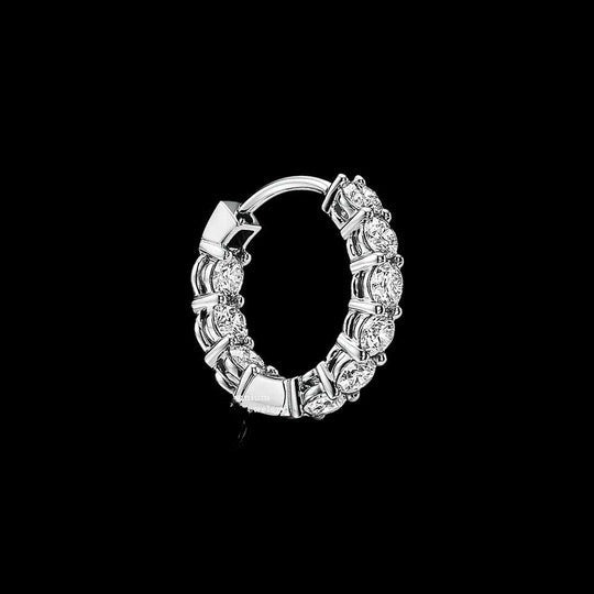 1ct Round Moissanite Hoop Earrings For Women