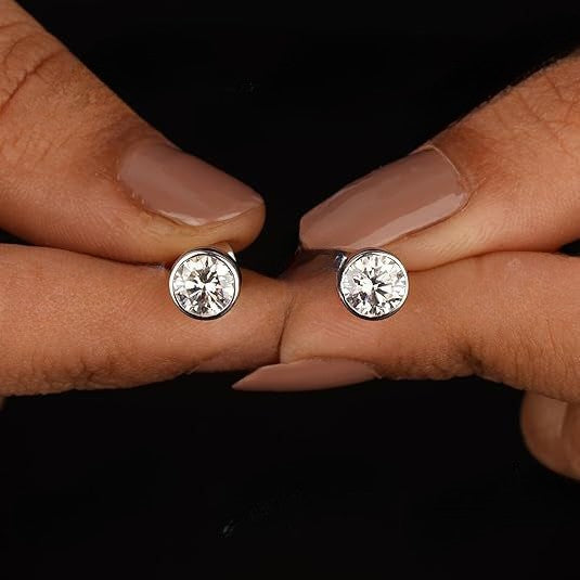 1.50ct Moissanite Diamond 925 Sterling Silver Push Back Stud Earrings