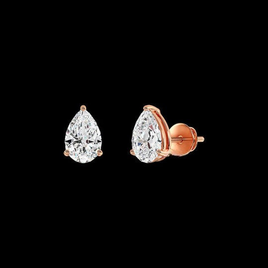 3ct Pear Cut Moissanite Stud Earrings For Women