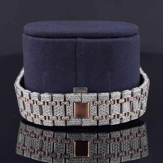 Luxury Moissanite Watch Iced Out Arabic Numericals Automatic Movement For Men