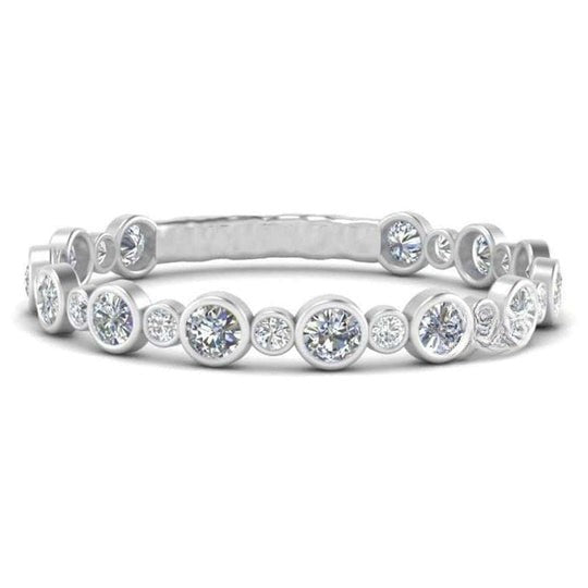 Round Shape Stackable Ring Moissanite Diamond