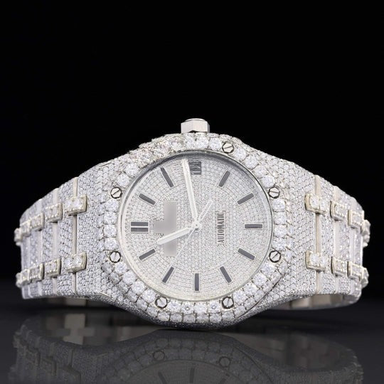 Royal Elegant Fully Iced Out Moissanite Diamond Automatic Wrist Watch For Men