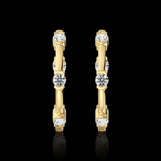 0.85ct VVS Moissanite Hoop Earrings For Women