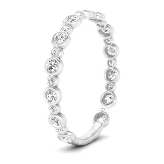 Round Shape Stackable Ring Moissanite Diamond