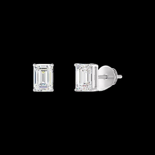 3ct Emerald Cut Moissanite Earrings For Women