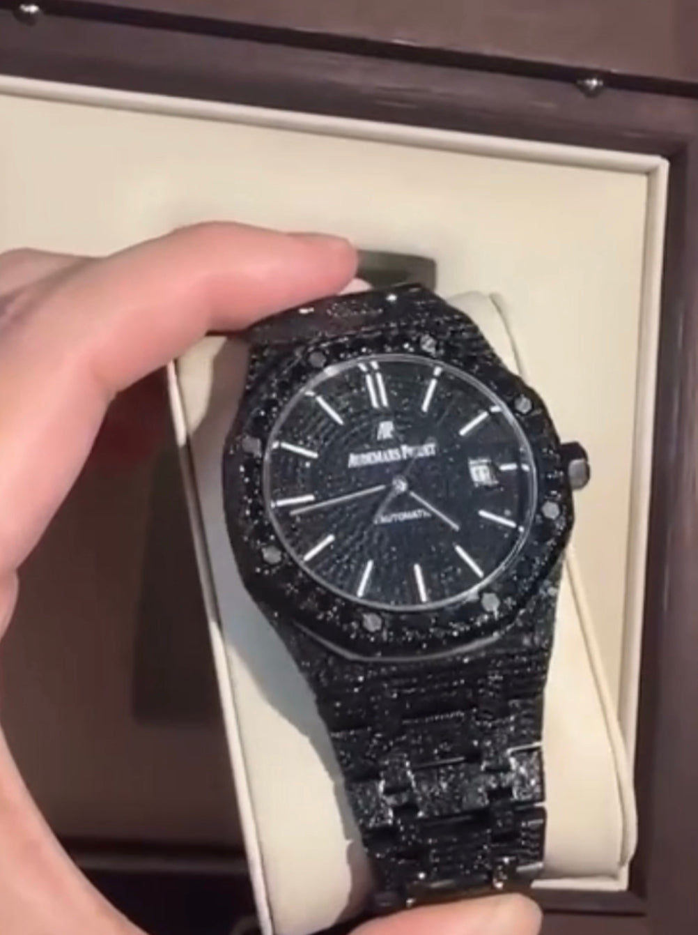 Luxury Iced-Out AP Moissinate Automatic Watch ⌚
