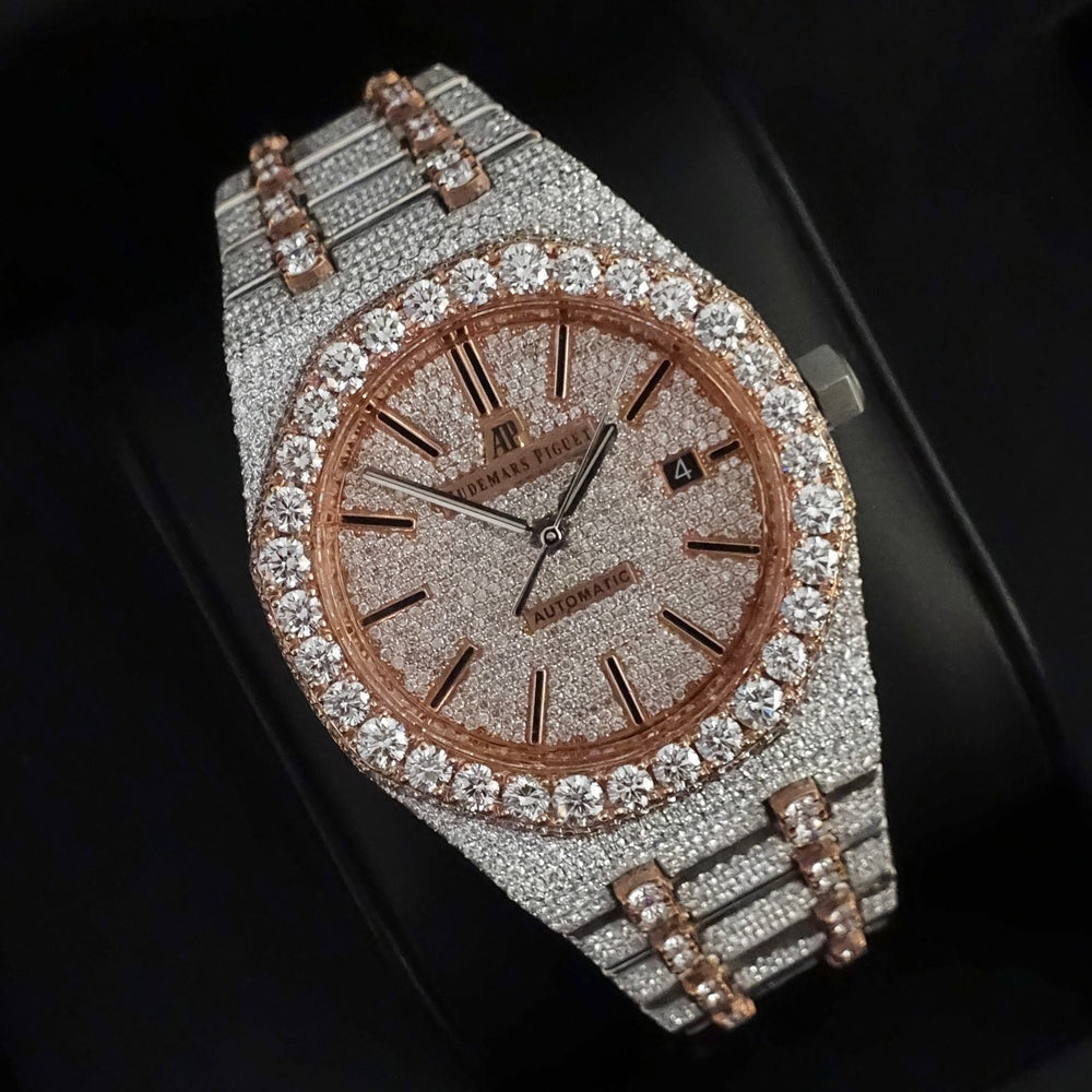 Luxury Iced-Out AP Moissinate Automatic Watch ⌚