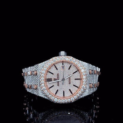 Luxury Iced-Out AP Moissinate Automatic Watch ⌚