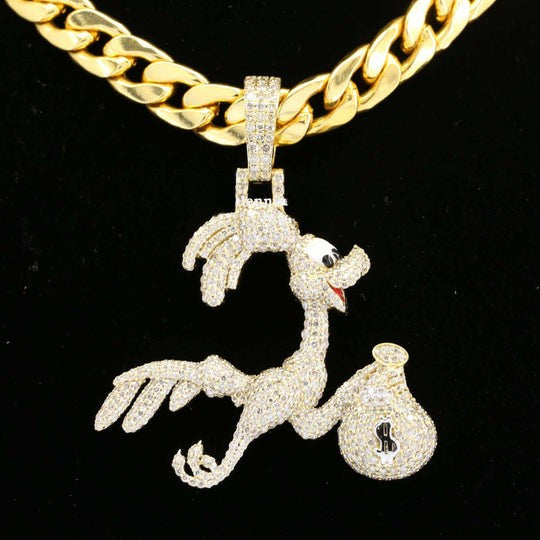 Classic Iced Out Moissanite Diamond Duck Hip Hop Pendant