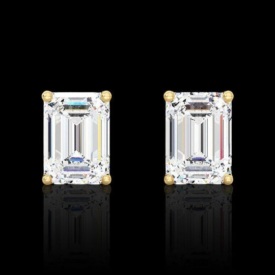 3ct Emerald Cut Moissanite Earrings For Women