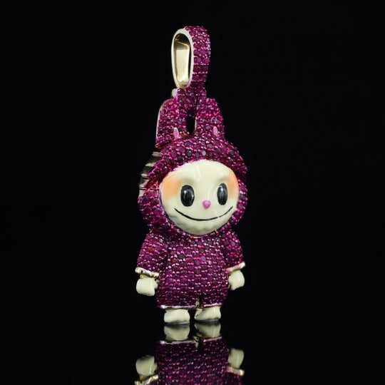 1.5CT Diamond Labubu Pendant