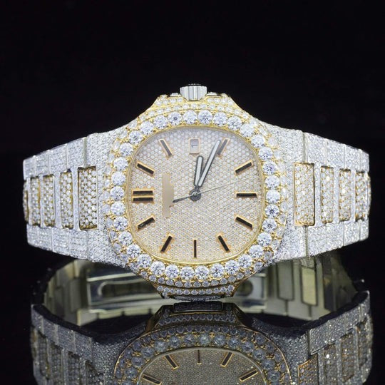 Amazing Mens Moissanite Watch Fully Iced Out For Men