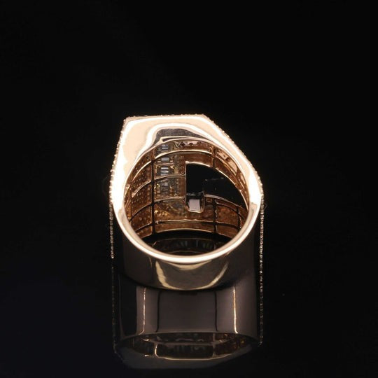 J Initial Custom Round And Baguette Moissanite Diamond Ring 3ct