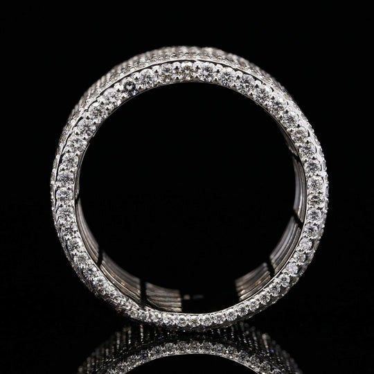 Fabulous Round Moissanite Diamond Ice Out Hip Hop Band Ring