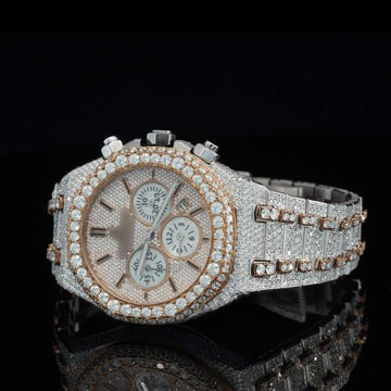 Fabulous Iced Out Bust Down Moissanite Diamond Automatic Watch