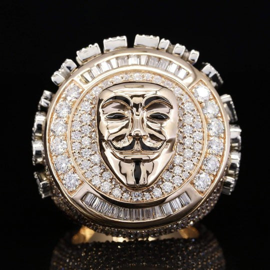 Big Boss Round Moissanite Diamond Ice Out Hip Hop Ring