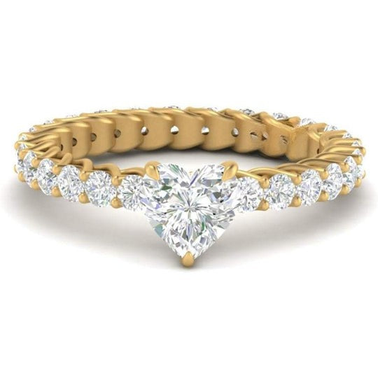 Trellis 1.50ct Moissanite Diamond Heart Shape Eternity Engagement Ring