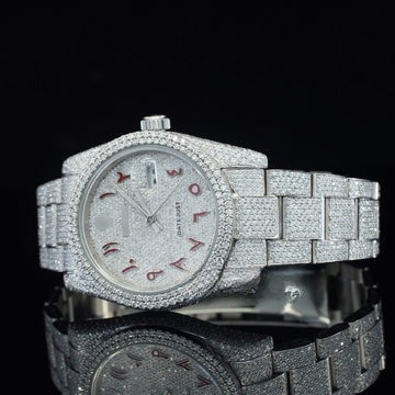 Stylish Marvelous Iced Out White Dial Moissanite Watch