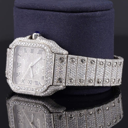 Casual Fully Iced Out Automatic Moissanite Watch For Men