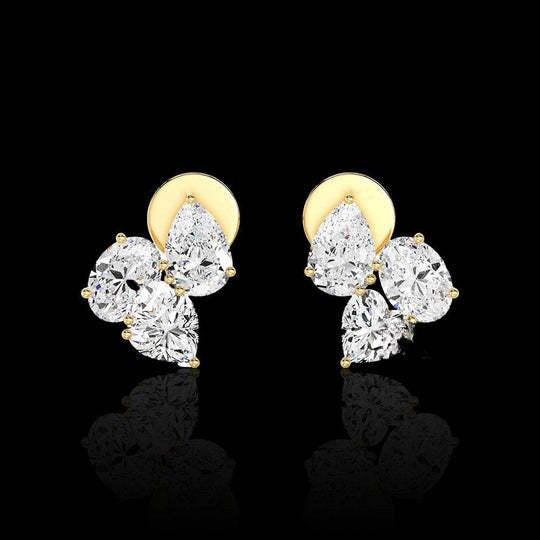 1.60ct Cluster Moissanite Stud Earrings For Women