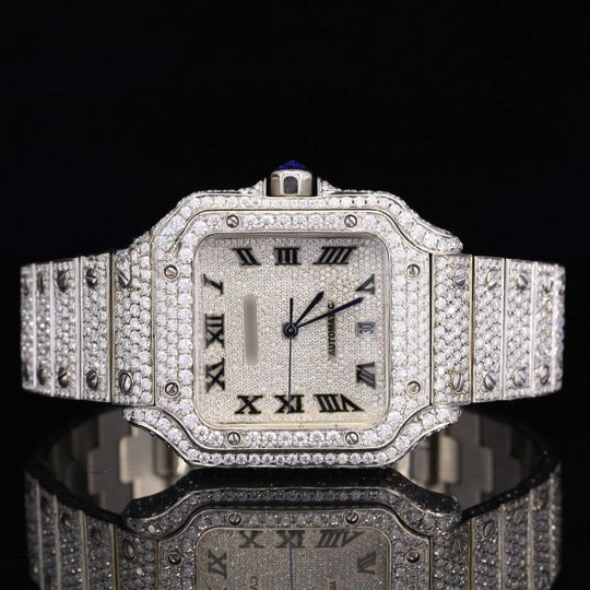 Awesome White Gold Color Moissanite watch Iced Out Watch For Men