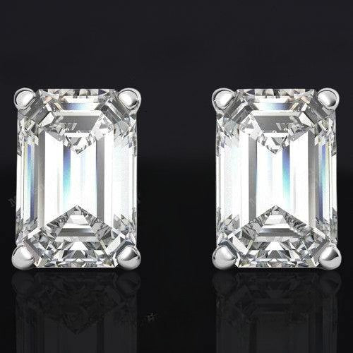 1.30ct Moissanite Diamond 10K White Gold Push Back Stud Earrings