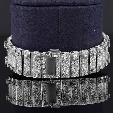 Fabulous Iced Out Roman Style Diamond Watch Automatic