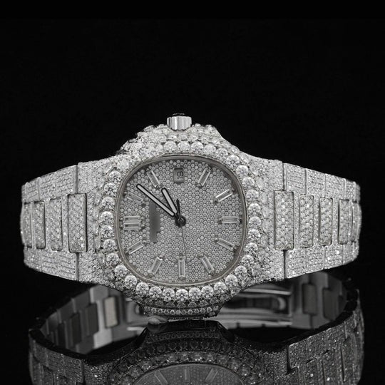 Classic Two Tone Moissanite Diamond Iced Out Automatic Watch
