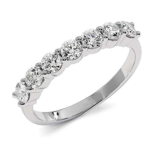 Round Cut Moissanite Wedding Band 7-Stone Moissanite Diamond Ring